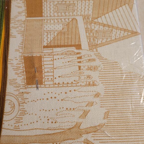 Sunset Stitchery "Country Home" Needlepoint Kit 16x20 Frame Sealed 1976 Sealed - Picture 11 of 15